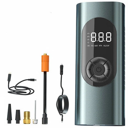 Portable 12V Car Air Compressor Tire Inflator Pump – Wireless & Wired Dual Use | Fast Inflation with Digital Pressure Control