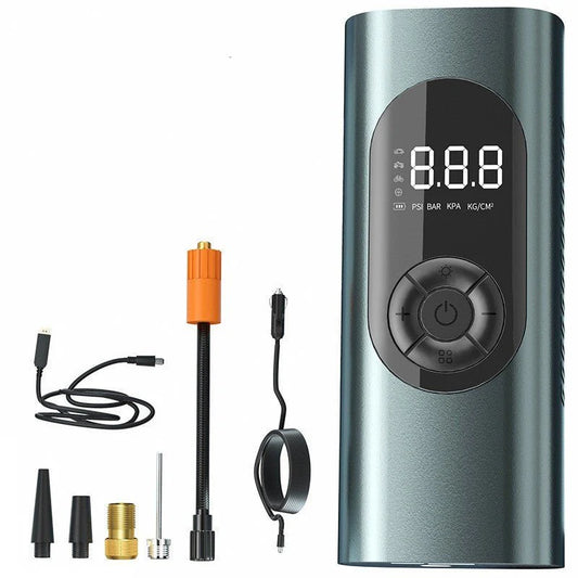 Portable 12V Car Air Compressor Tire Inflator Pump – Wireless & Wired Dual Use | Fast Inflation with Digital Pressure Control